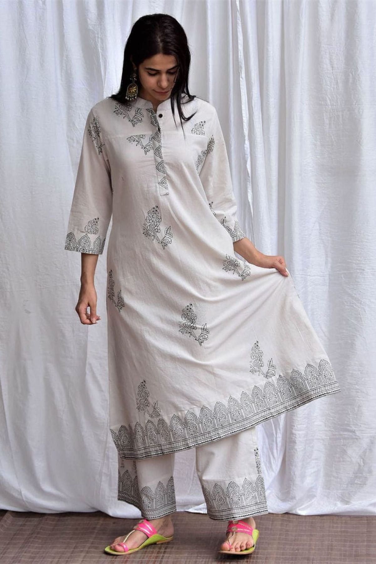 A line kurti Printed Set