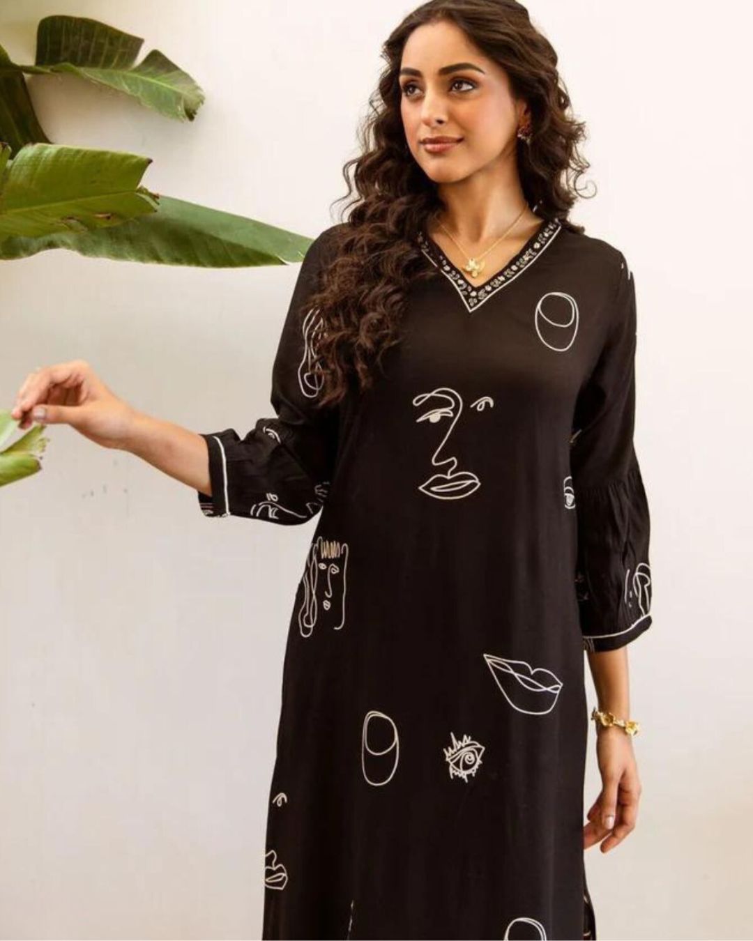 Black Face Print Outfit