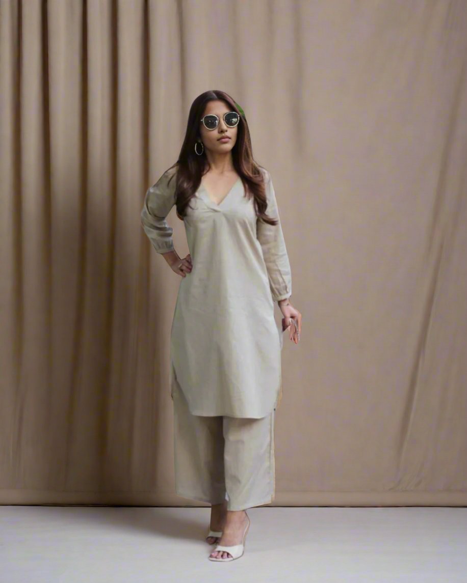 Beige Plain Co-ord