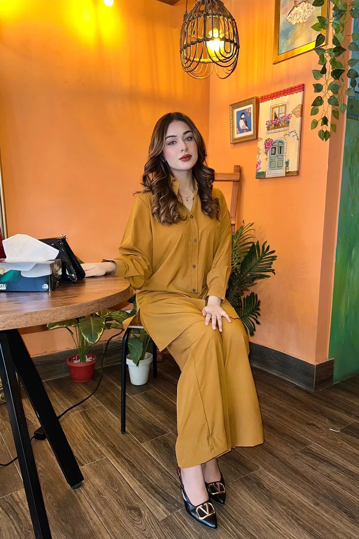 Caramel Buttoned Tunic