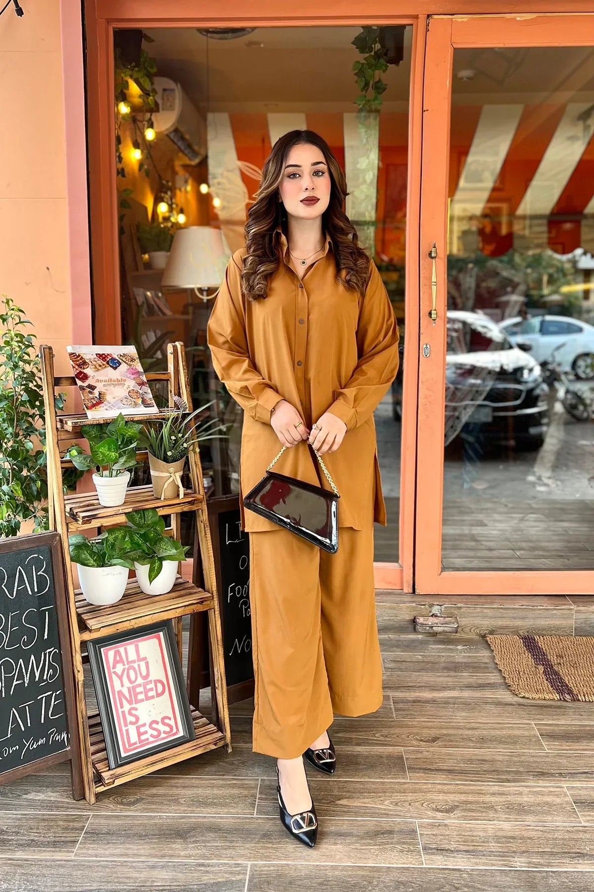 Caramel Buttoned Tunic