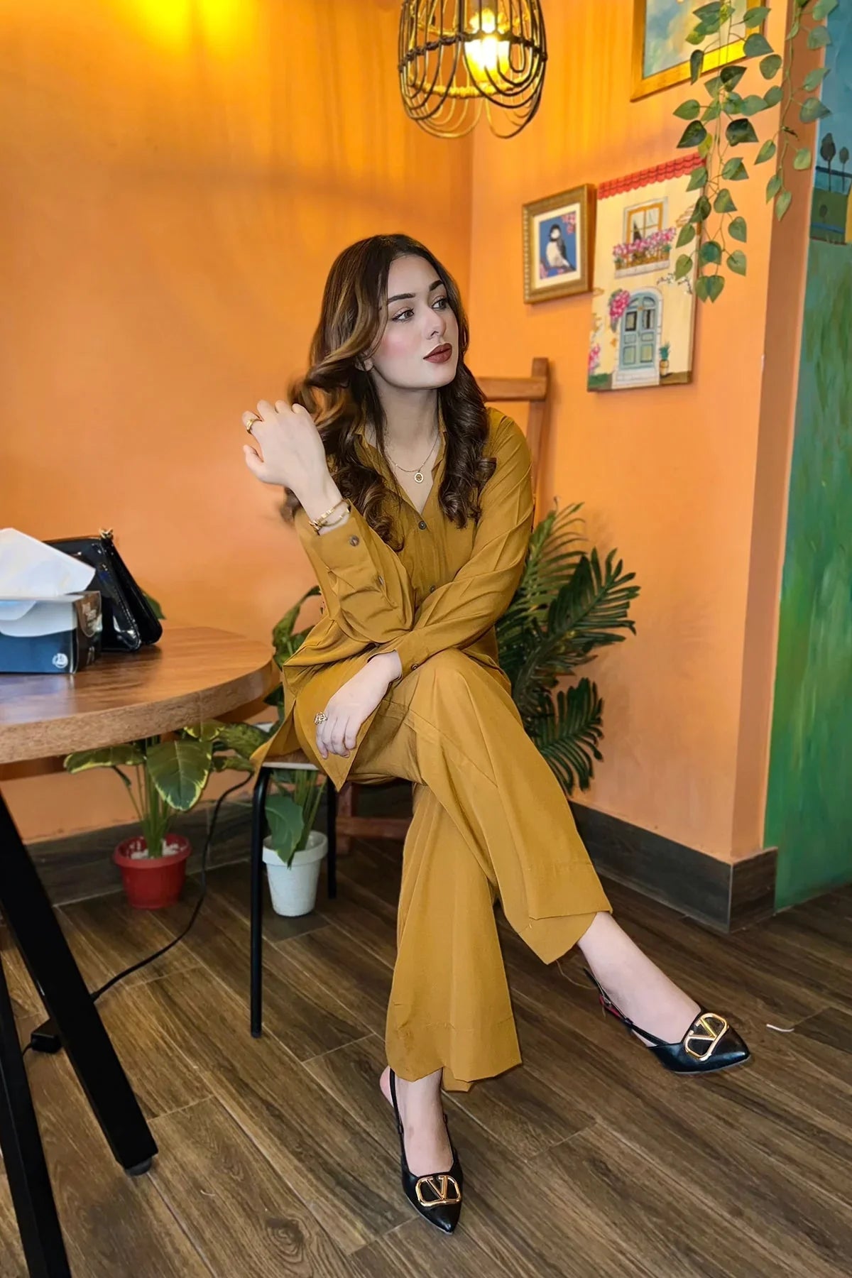 Caramel Buttoned Tunic
