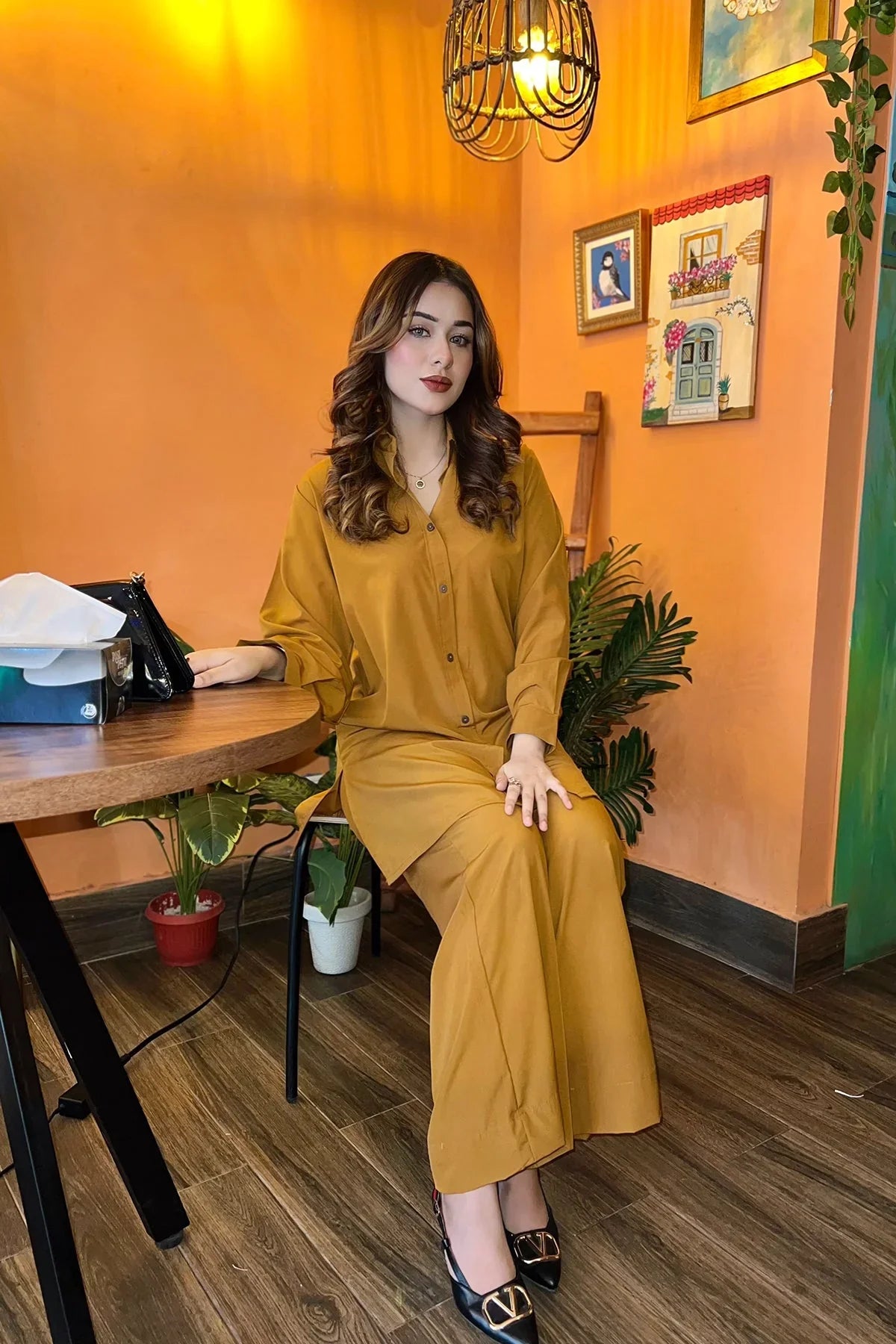 Caramel Buttoned Tunic