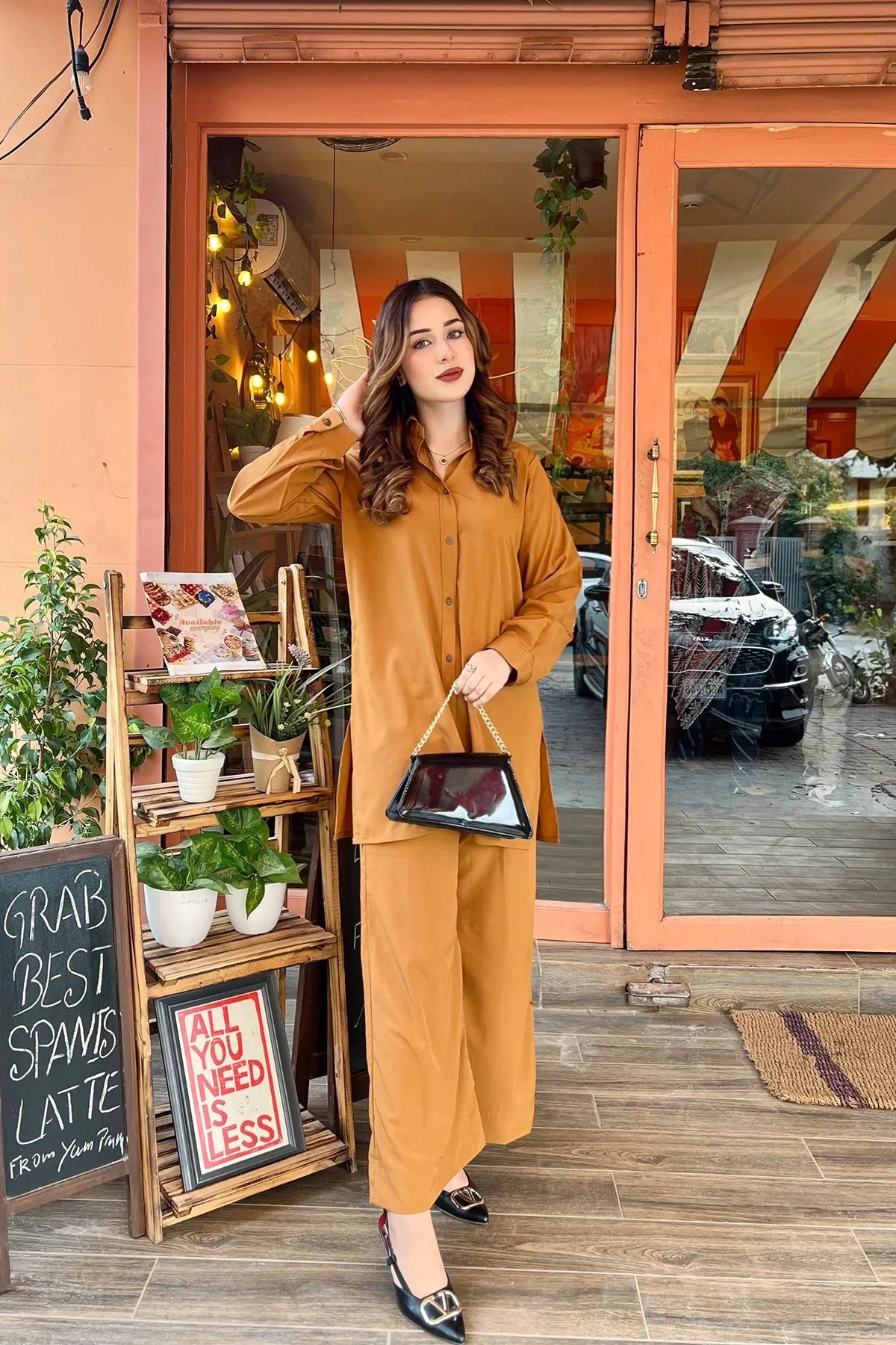 Caramel Buttoned Tunic