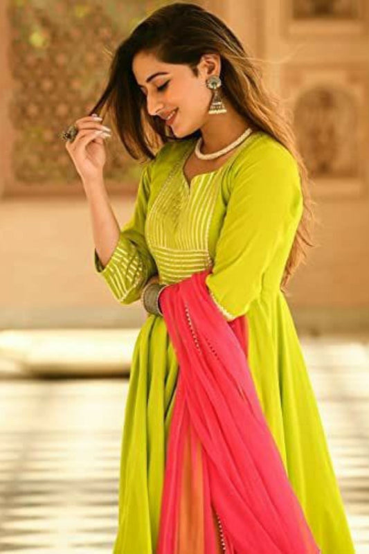 Anarkali Flaired Cotton Set