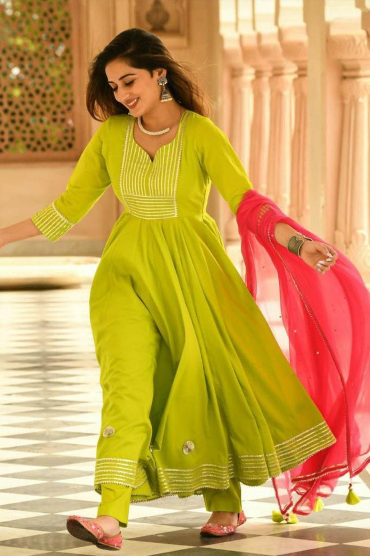 Anarkali Flaired Cotton Set