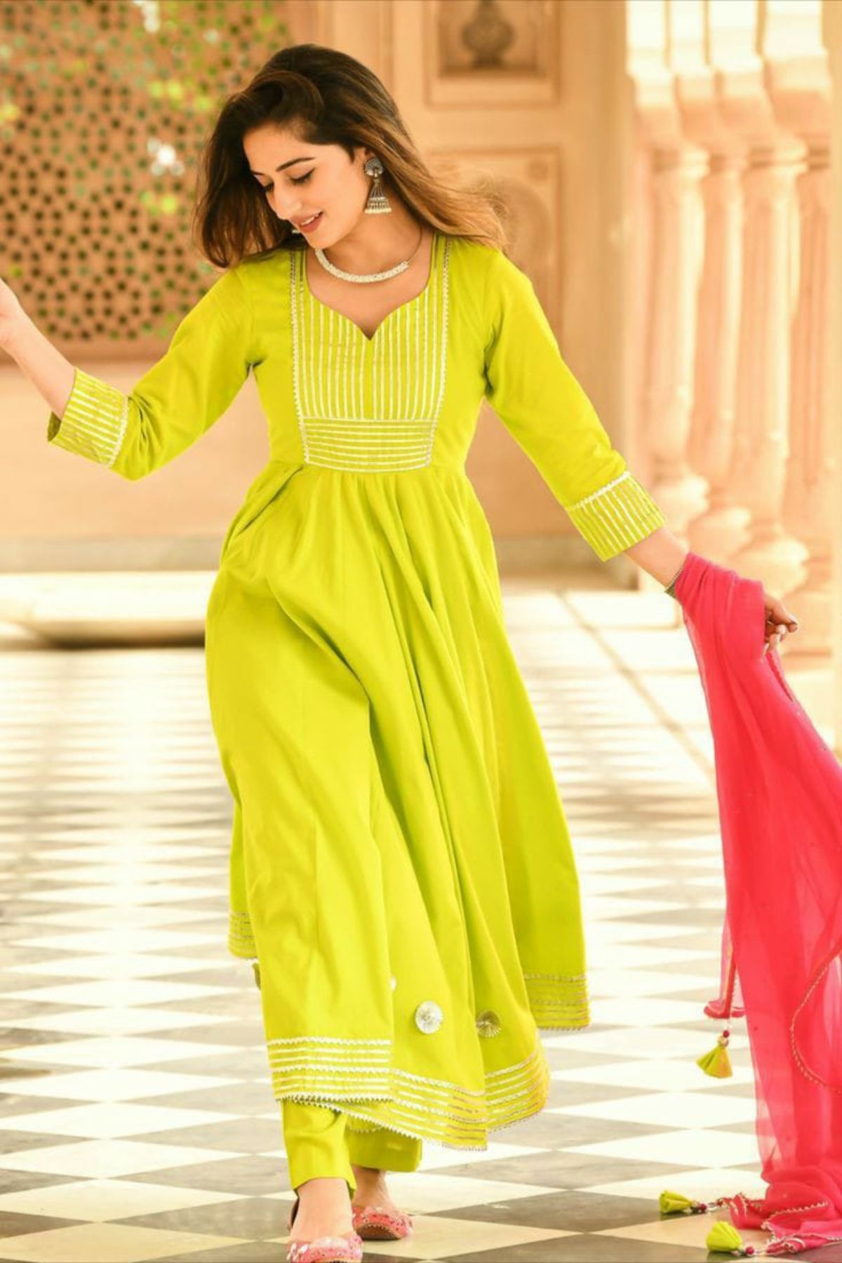 Anarkali Flaired Cotton Set