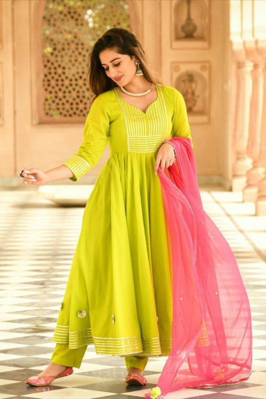 Anarkali Flaired Cotton Set